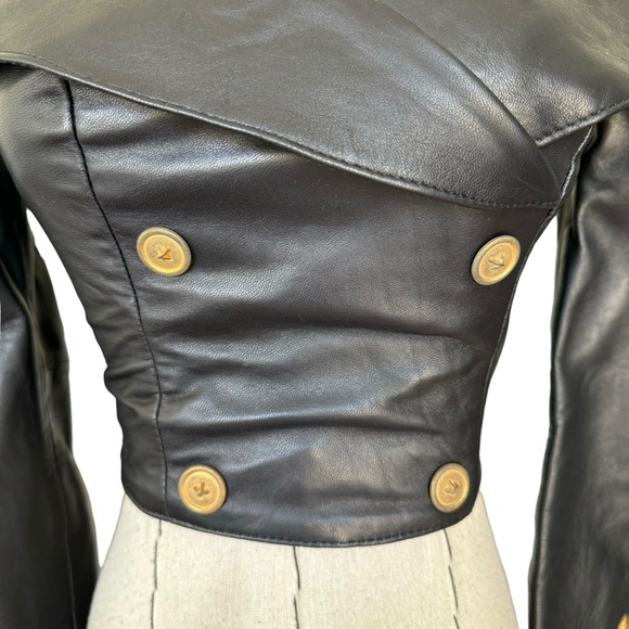 Rare 80s Vintage North Beach Leather Michael Hoban Cropped Top Jacket XS - Picture 4 of 15